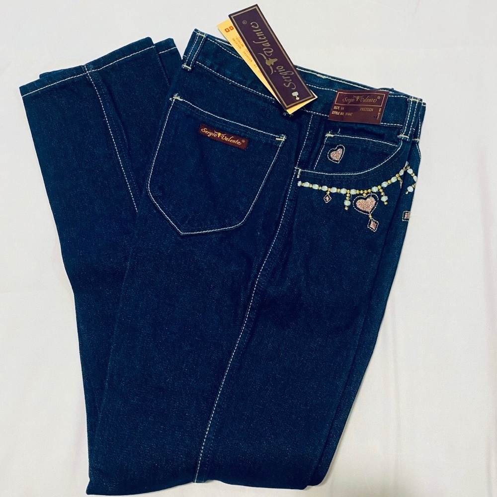 VTG Sergio Valente Blue Jeans Sz 14 Preteen 27x32x29 Style 5184z NOS CLASSIC